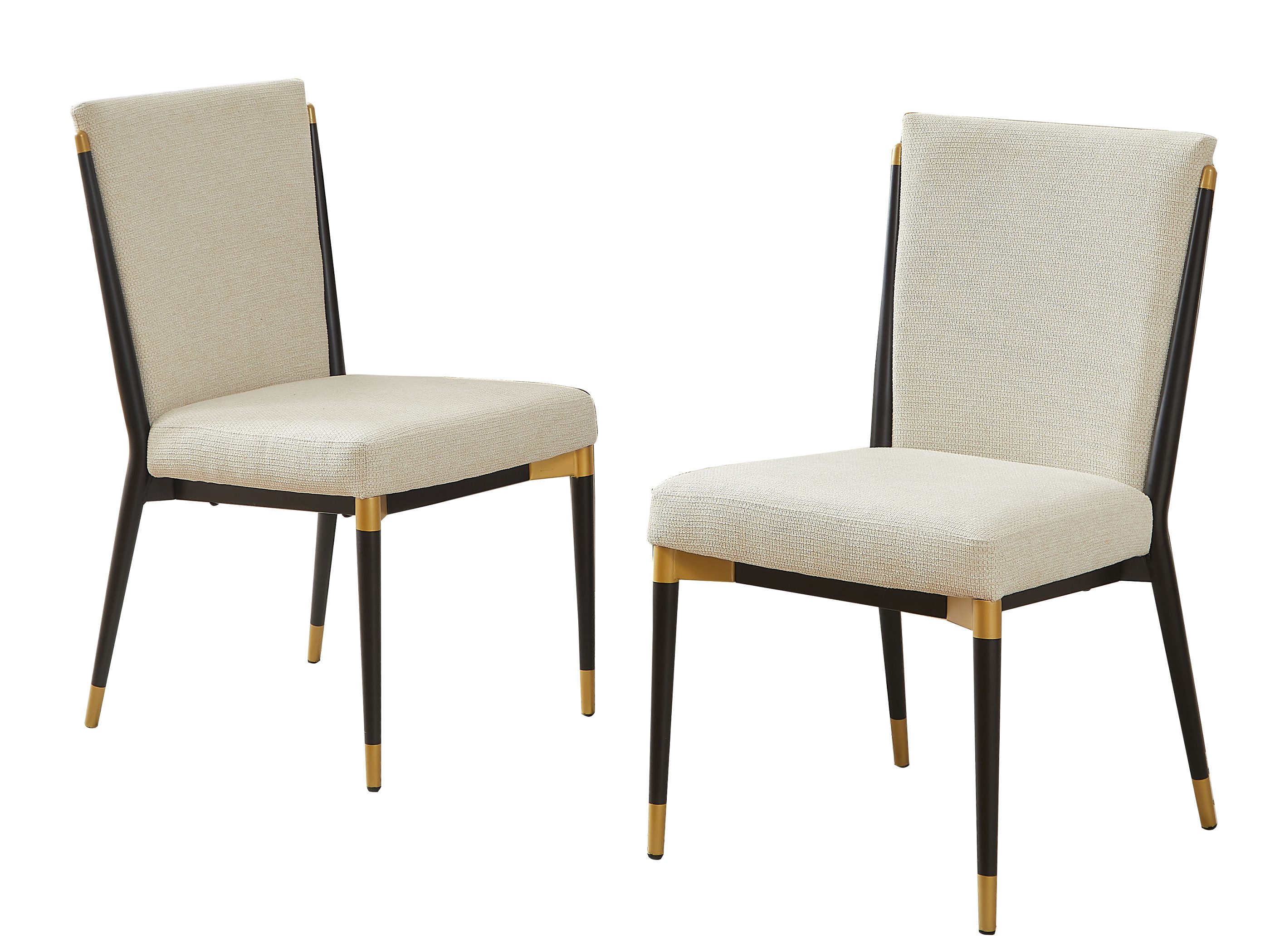 SeedWave Esszimmerstuhl 2er Set Küchenstuhl mit Metallgestell, Gepolsterten Rückenlehne & Sitz, Verstellbare Fußpads