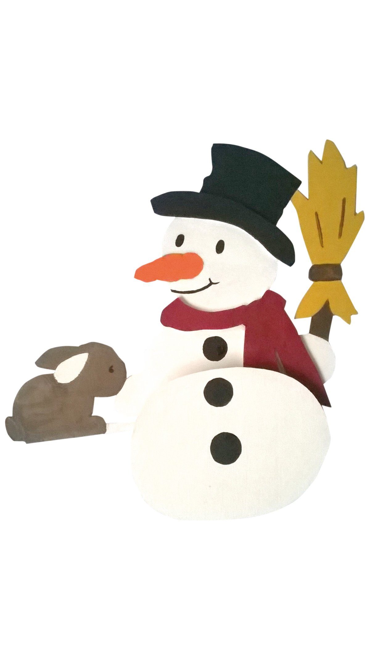 Pebaro 3D-Puzzle Holzbausatz Kantenhocker Schneemann, 848/4, 7 Puzzleteile