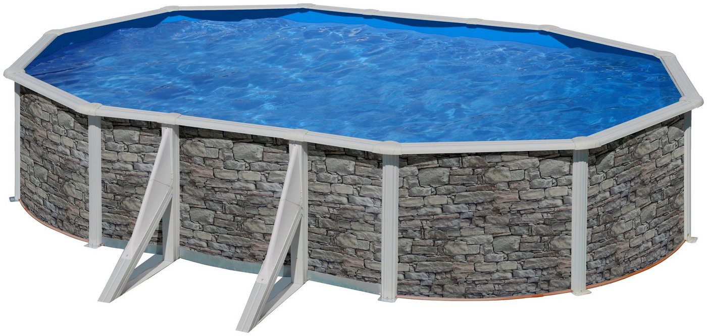 Thumbnail - my POOL BWT Ovalpool (Set, 5-tlg), in moderner Steinoptik, Höhe 132 cm, verschiedene Größen