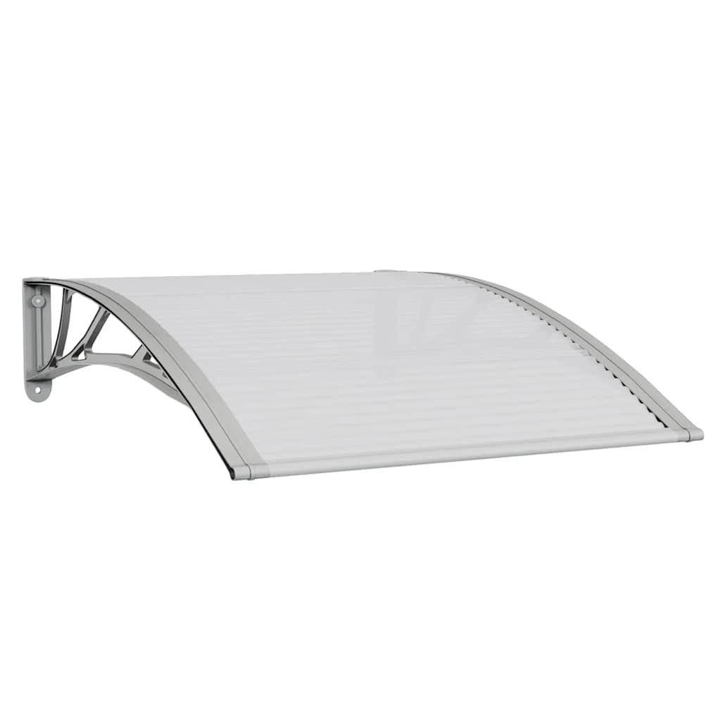 vidaXL Markise Türvordach Grau und Transparent 100x75 cm Polycarbonat (1-St)