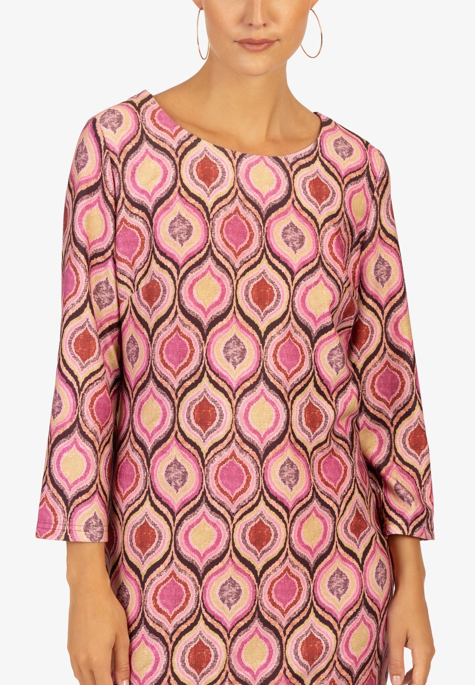 Apart Minikleid Lange Kleider pink-multicolor APART mit Ärmel