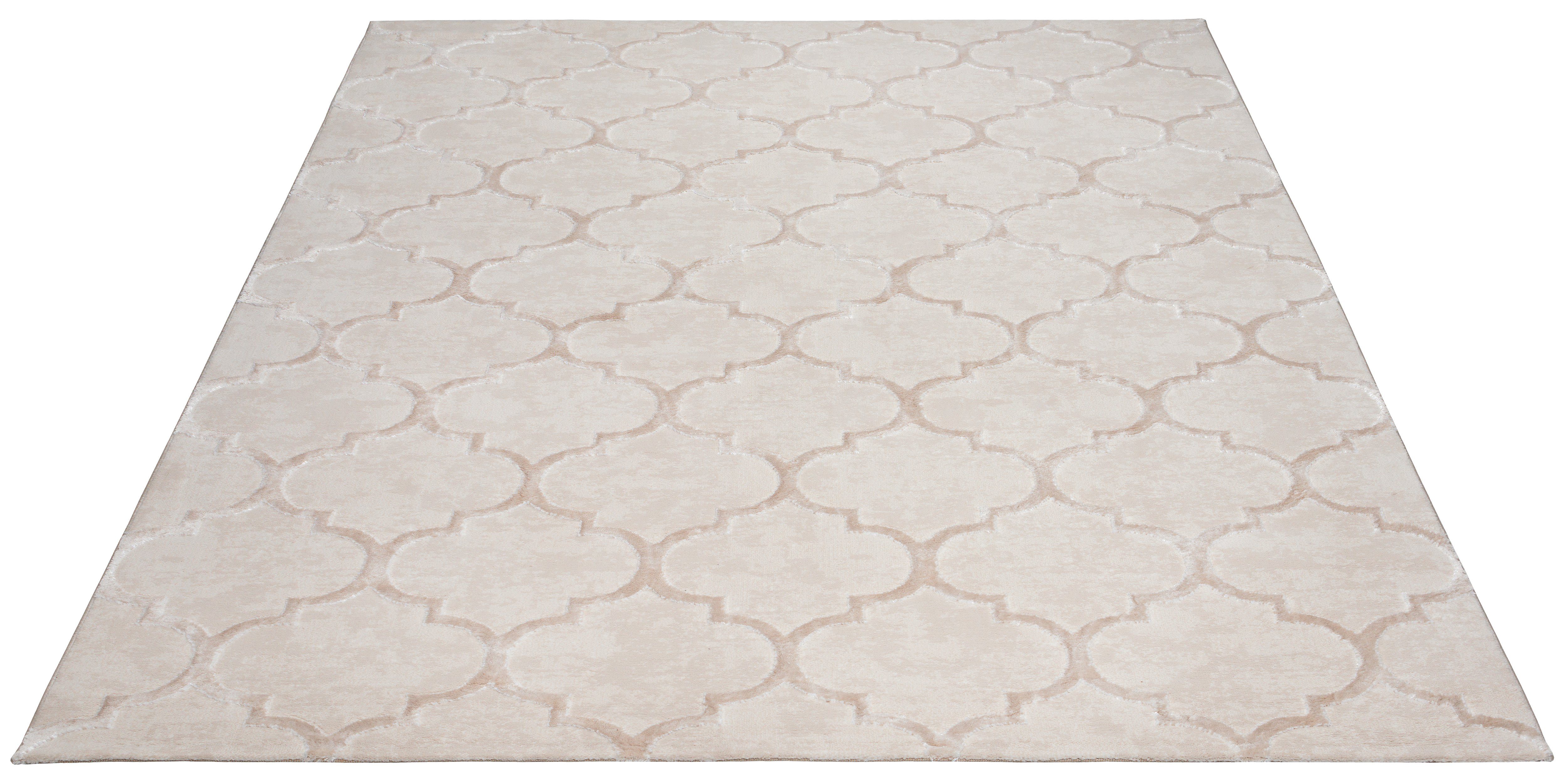 OTTO home Teppich Badra Kurzflor, rechteckig, Höhe: 12 mm, geometrisch, Hoch Tief Design, 3-D Wirkung, Ornamente, Wohnzimmer