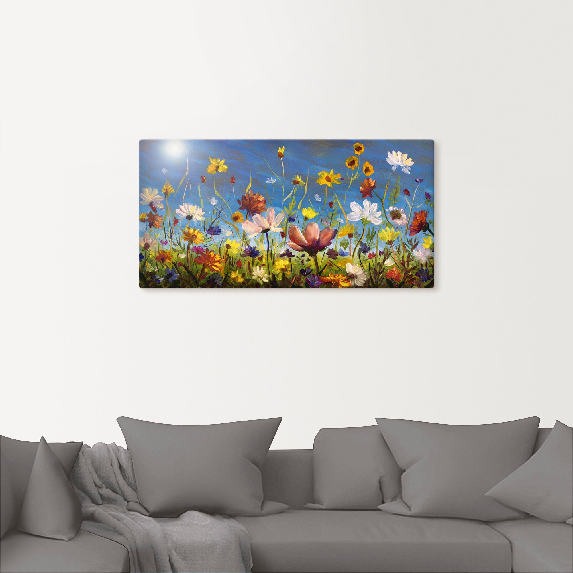 Artland Wandbild "Wildblumenwiese blauer Himmel", Blumenwiese, (1 St.), als günstig online kaufen