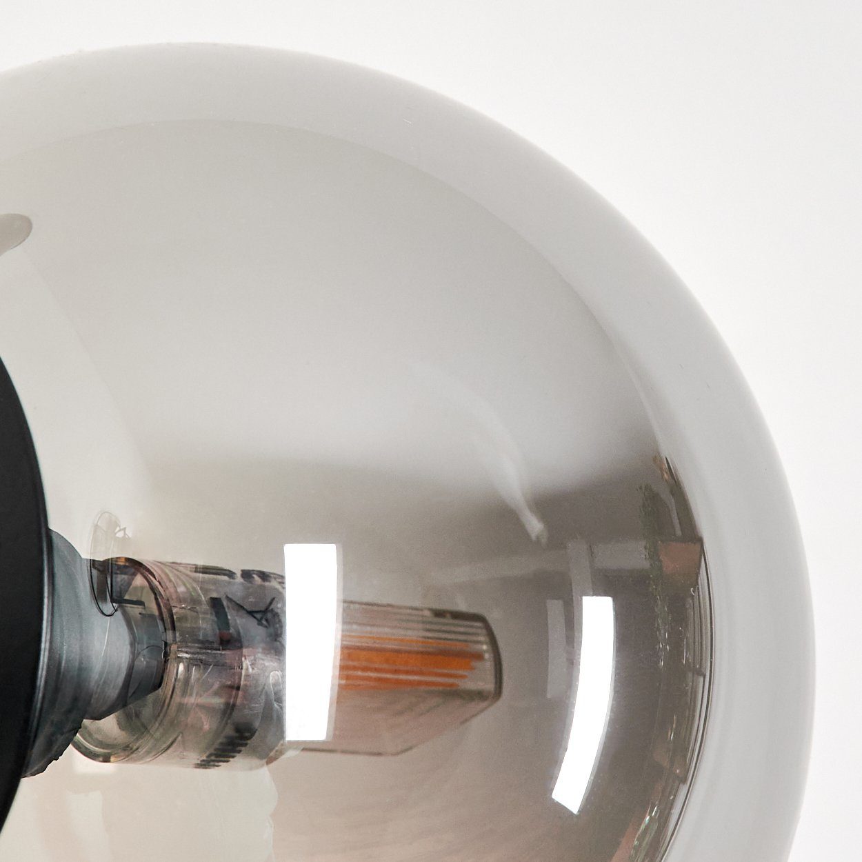 hofstein Stehlampe Stehlampe aus Metall/Glas im in Glas, 6 ohne x ohne Schwarz/Rauchfarben, Retro-Design G9, aus Leuchtmittel Standlampe Leuchtmittel