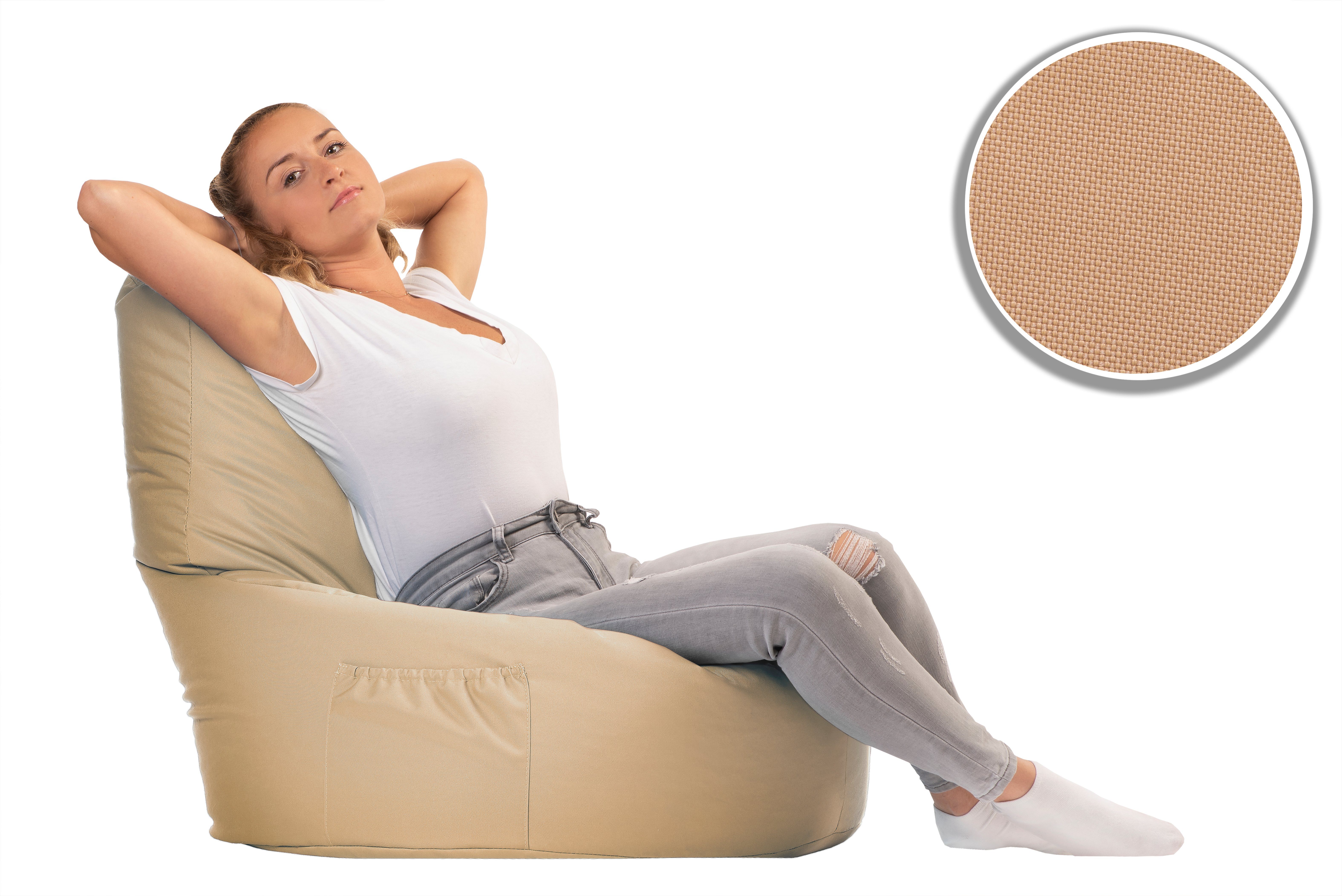 Styropor sunnypillow Beige Gaming Erwachsene mit & Sitzsack für XXL Füllung Sitzsack Kinder