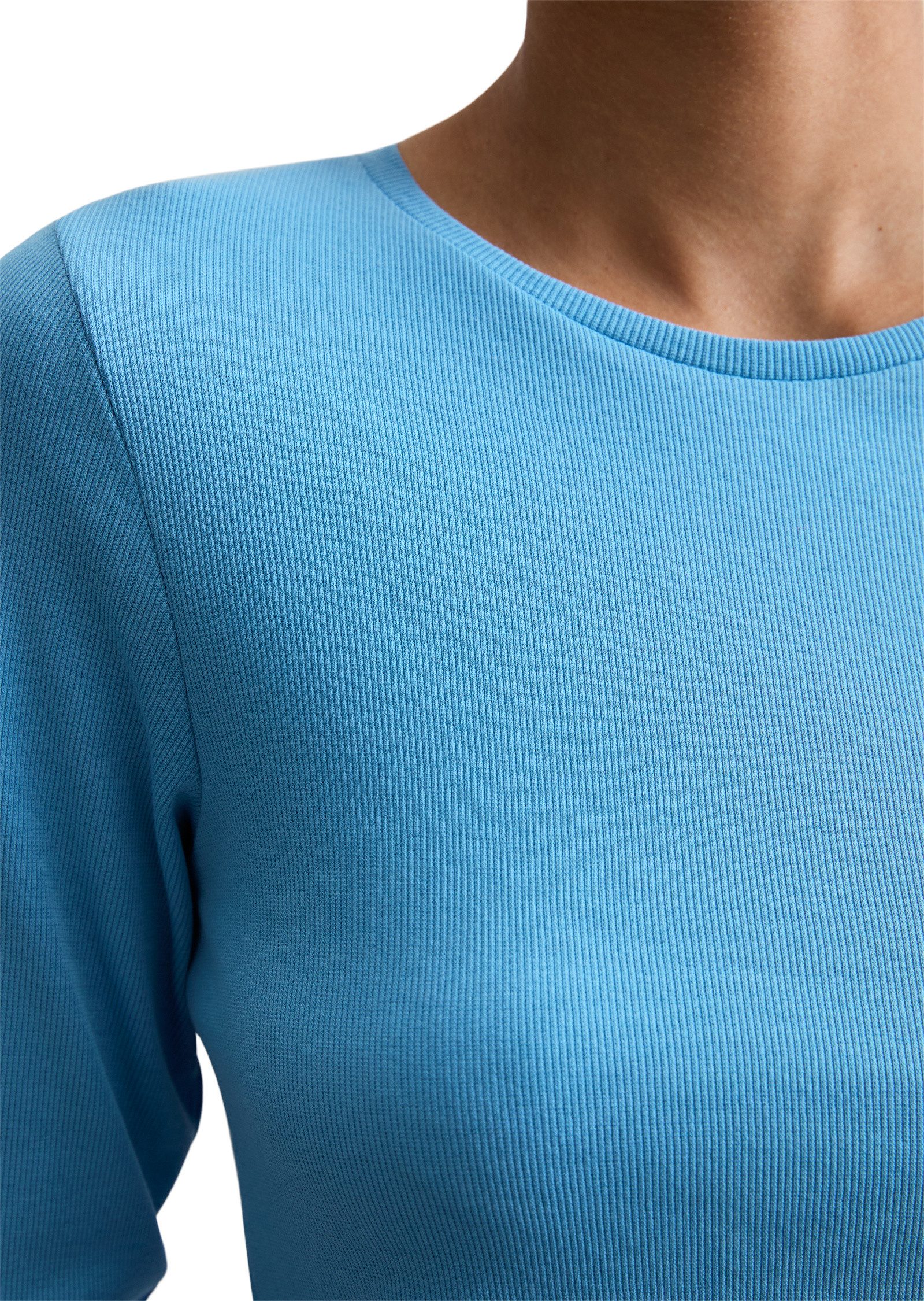 Marc O'Polo DENIM Langarmshirt aus softem Ripp-Jersey