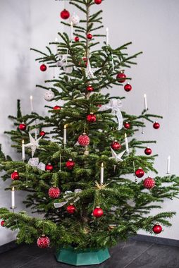 hdg Christbaumschmuck Baumkerzenhalter Balancehalter gold glänzend für Weihnachtsbaum, Pendelhalter 6 Stück im Schmuckkarton