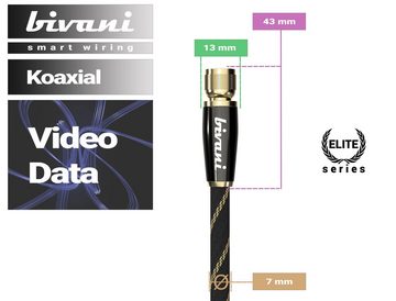 bivani Premium SAT Koaxial Antennenkabel F-Stecker SAT-Kabel, F-Verbinder, F-Verbinder (100 cm), Koaxialkabel, Fernsehkabel, Modemkabel, Radio, DVB-T, DVB-T2, DVB-C, DVB-S, DVB-S2, FullHD, UltraHD, UHD, HDTV, TV