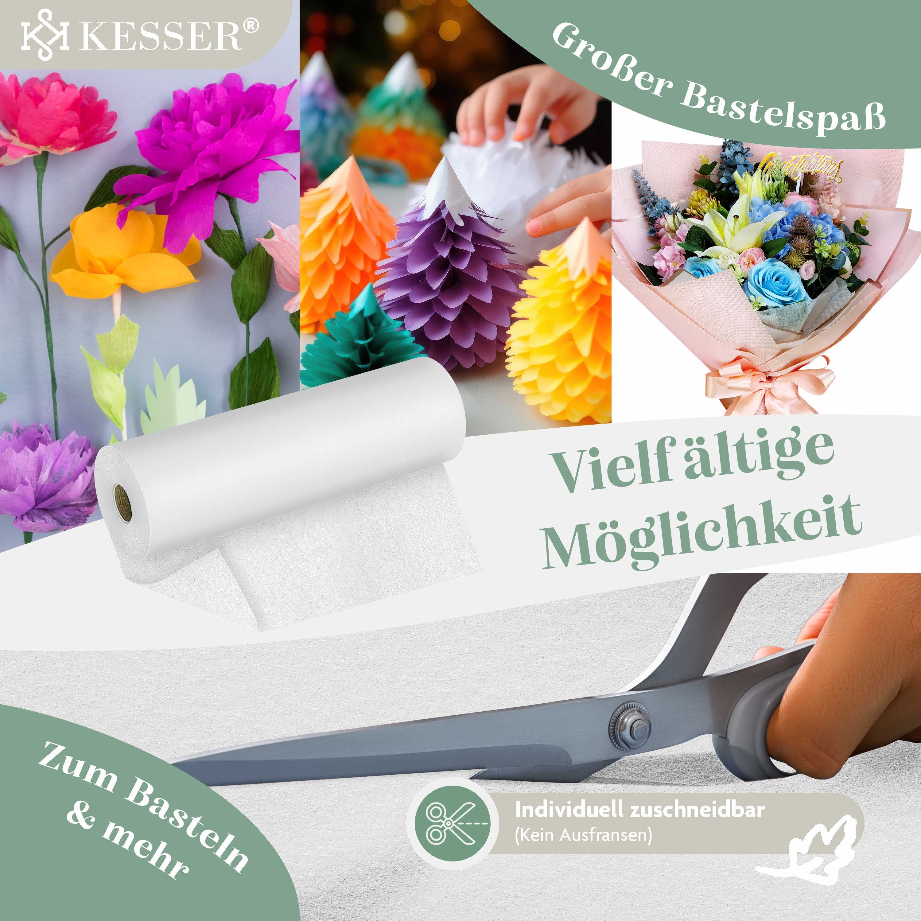 KESSER Tischläufer 25 m × 30 cm, wasserabweisend & abwaschbar, 30 g/m², anpassbare Vlies-Tischdekoration – für Feste aller Art geeignet