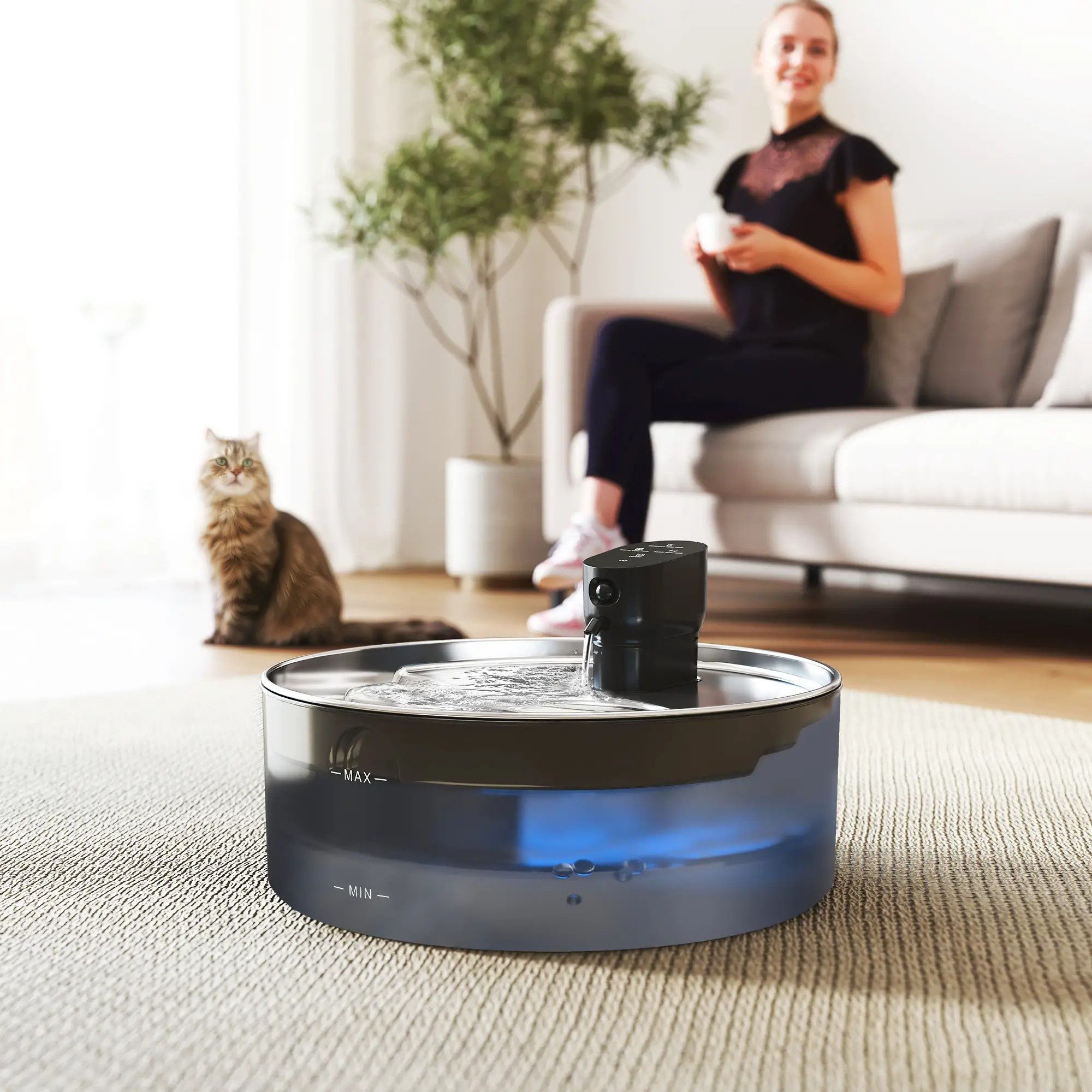 BlingBin Trinkbrunnen 7L Katzenbrunnen Kabelloser Trinkbrunnen günstig online kaufen