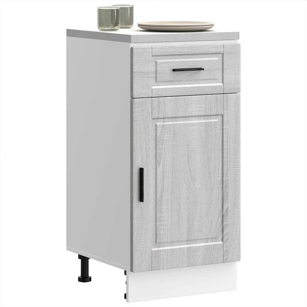 vidaXL Unterschrank 40 x 46 x 815 cm Küchenunterschrank Porto Grau Sonoma Spanplatte