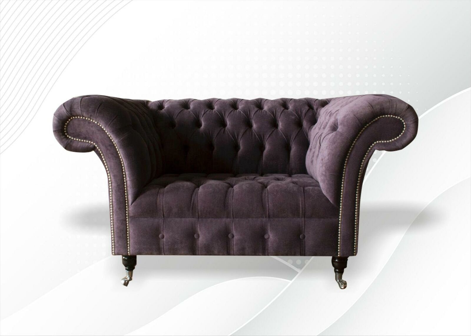 JVmoebel Sessel, Chesterfield Sessel Aubergine Textil Stoff Kreative Wohnzimmer Modern