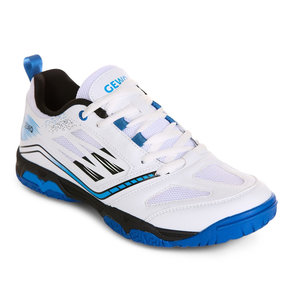 Gewo Tischtennis Schuh Flex Force Pro II, Indoor Hallenschuh, weiß-navy Trainingsschuh geeignet für Tischtennis