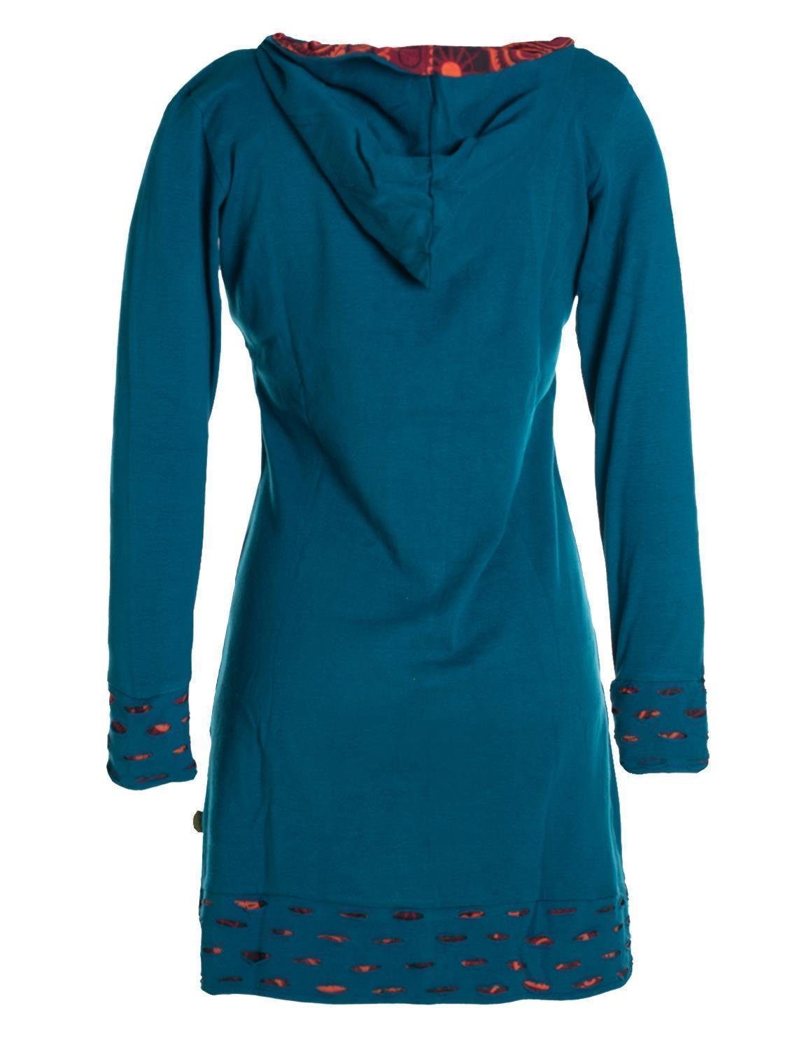 Vishes Midikleid Langarm-Shirtkleid Hoodie-Kleid mit Kapuze günstig online kaufen
