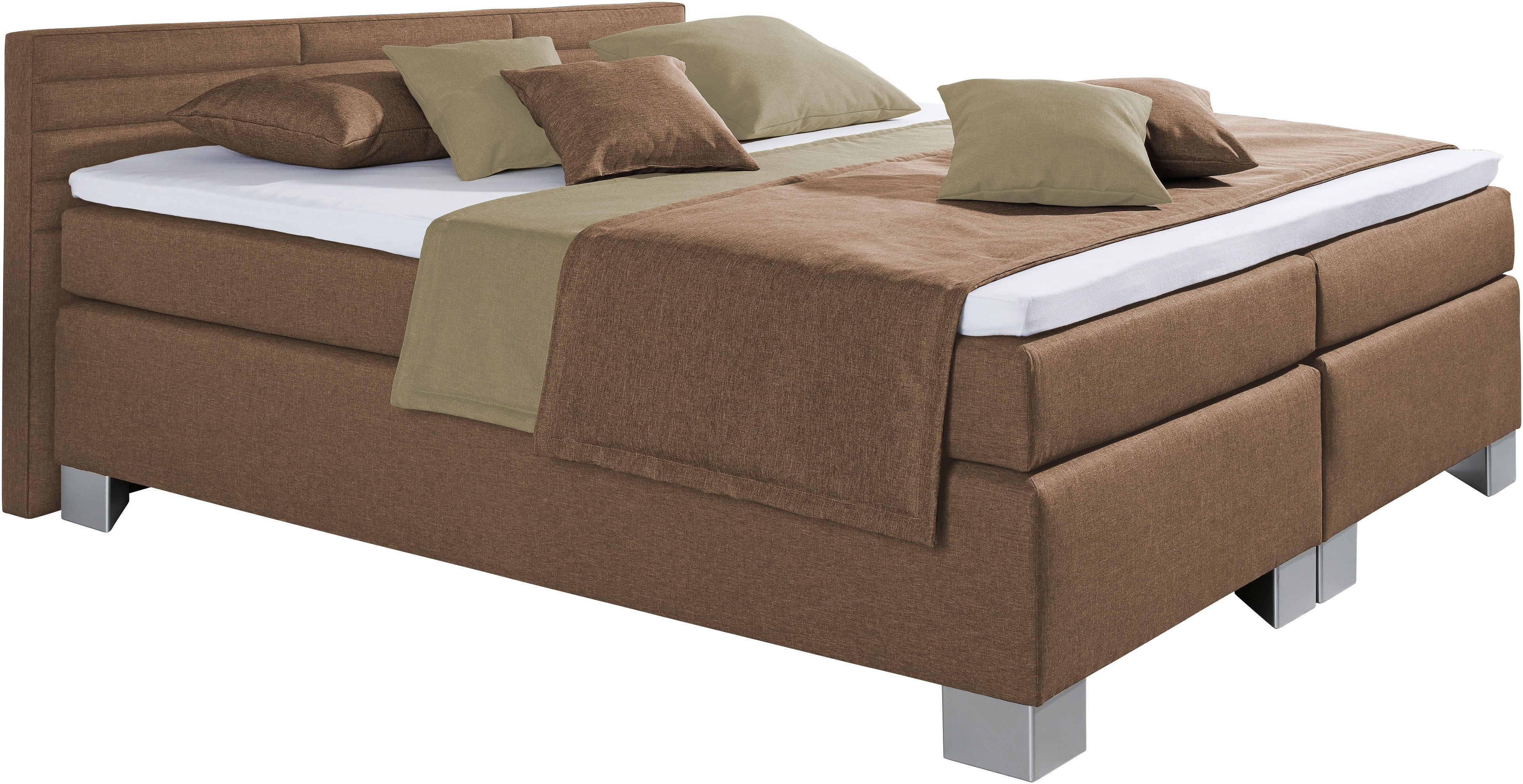 hapo Boxspringbett ATLANTA mit niedrigem Kopfteil (Topper separat erhältlich), erhältlich in verschiedenen Breiten, Farben & Matratzenarten