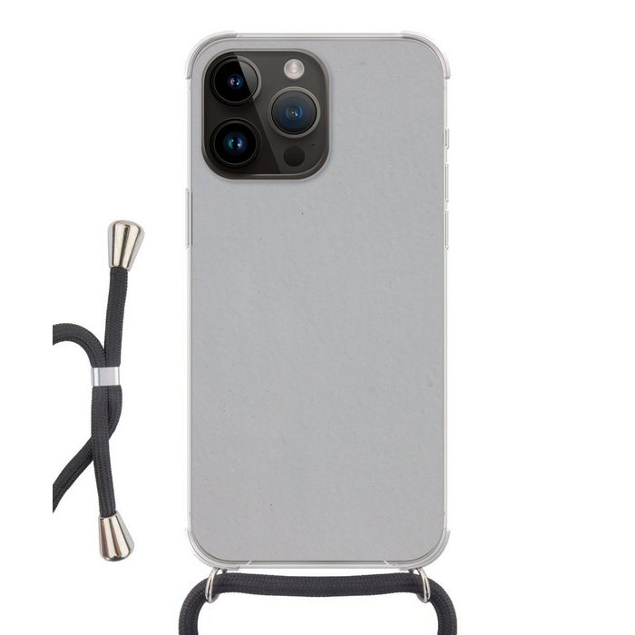 MuchoWow Handyhülle Metalldruck - Grau Handyhülle Telefonhülle Apple iPhone 14 Pro