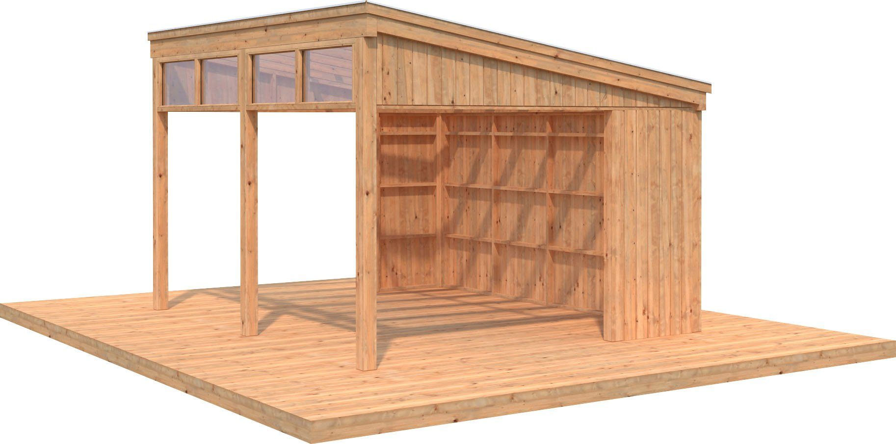 BxT: hellbraun Palmako Holzpavillon Nova, mit cm, Oberlicht, 432x376
