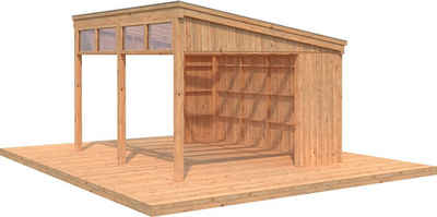 Palmako Holzpavillon Nova, mit Oberlicht, BxT: 432x376 cm, hellbraun