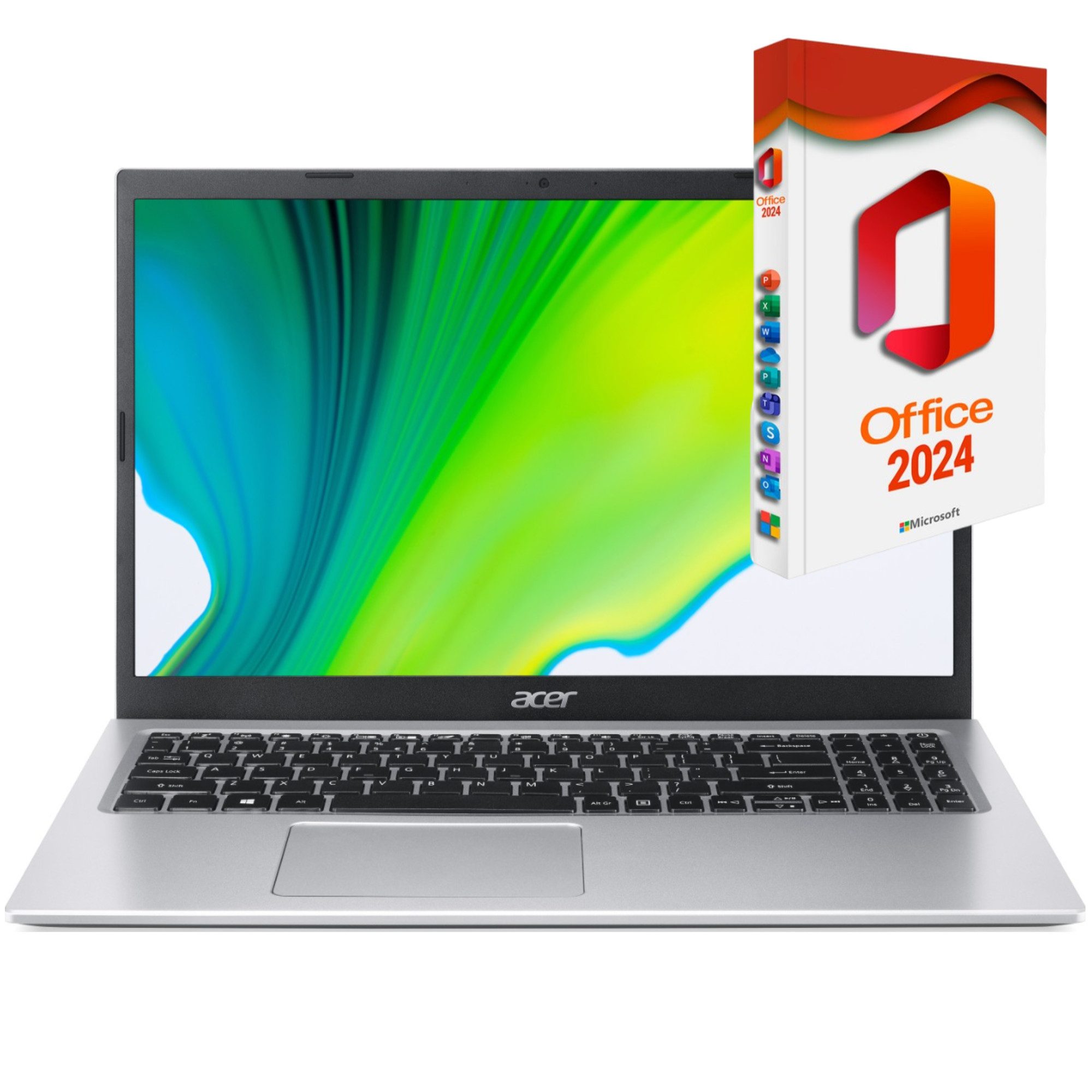 Acer Aspire Go 15 - Core i5 - USB-C Display Port + Powerdelivery Notebook (39,62 cm/15.6 Zoll, Intel Intel Core i5 1334U, Intel Iris XE Grafik, 8 GB, 256 GB SSD, Windows 11 Pro und Microsoft Office 2024 Professional (Dauerversion)