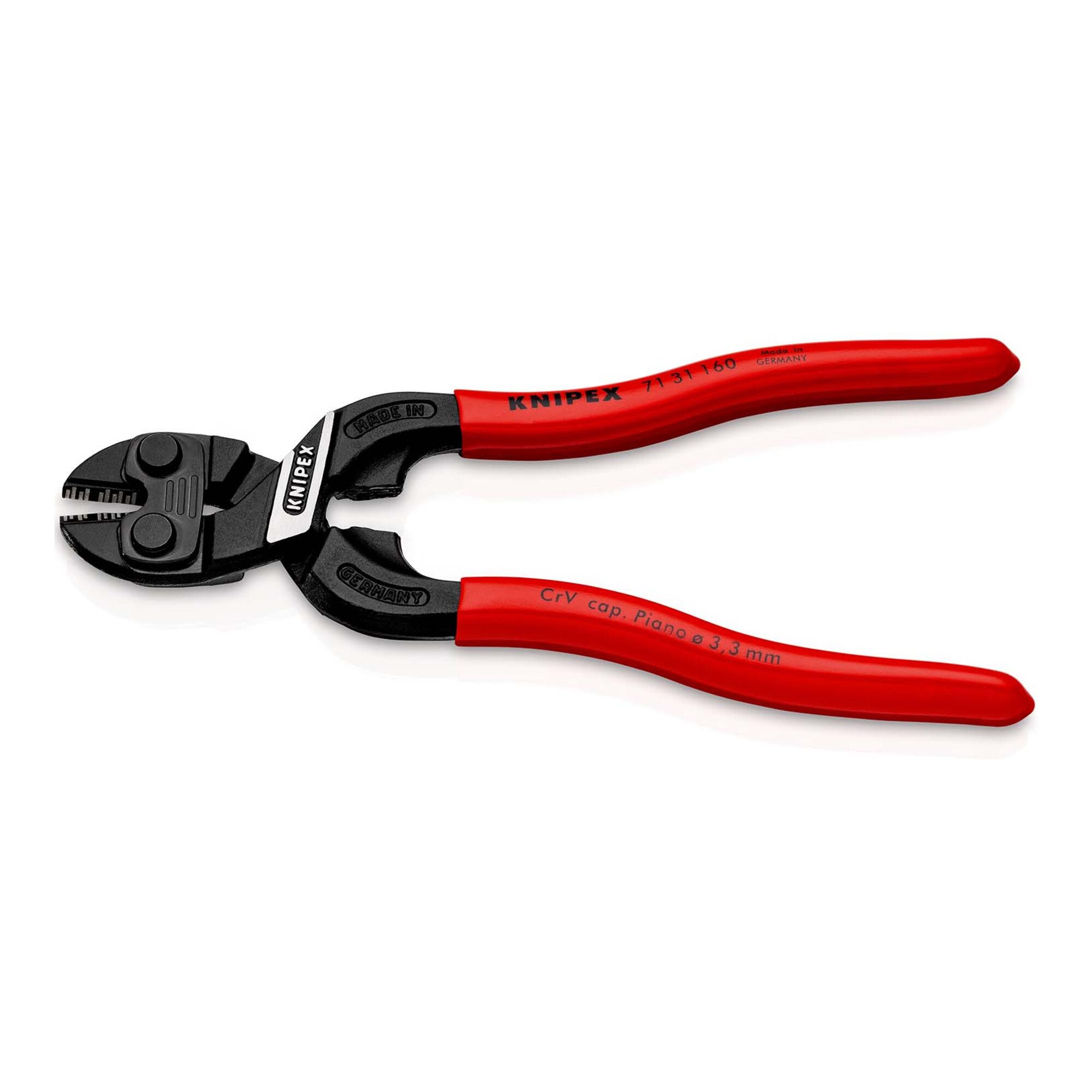Knipex Cuttermesser KNIPEX 71 31 160 CoBolt® S Kompakt-Bolzenschneider mit Schneidaussparu