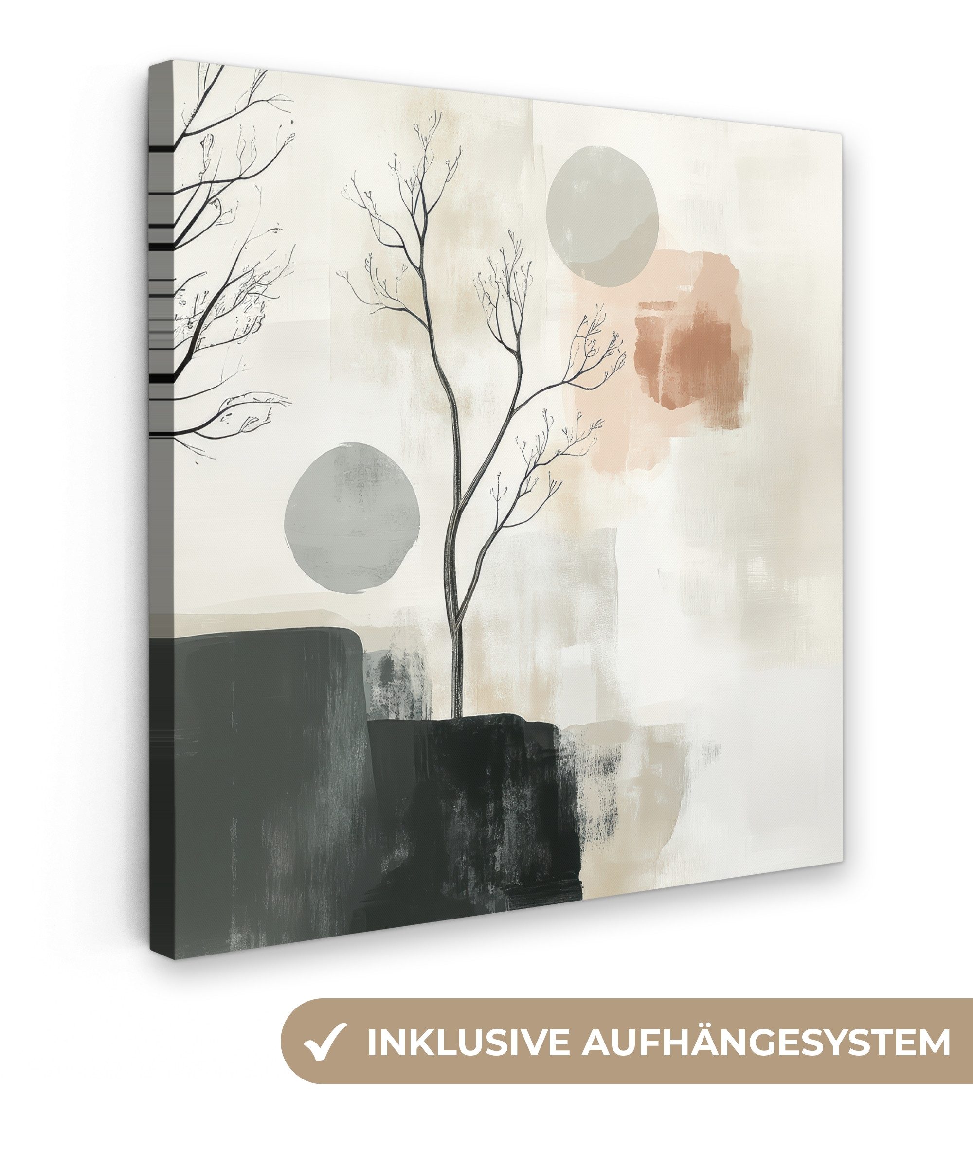 OneMillionCanvasses® Leinwandbild Wabi sabi - Beige - Pflanze, Fotodruck (1 günstig online kaufen