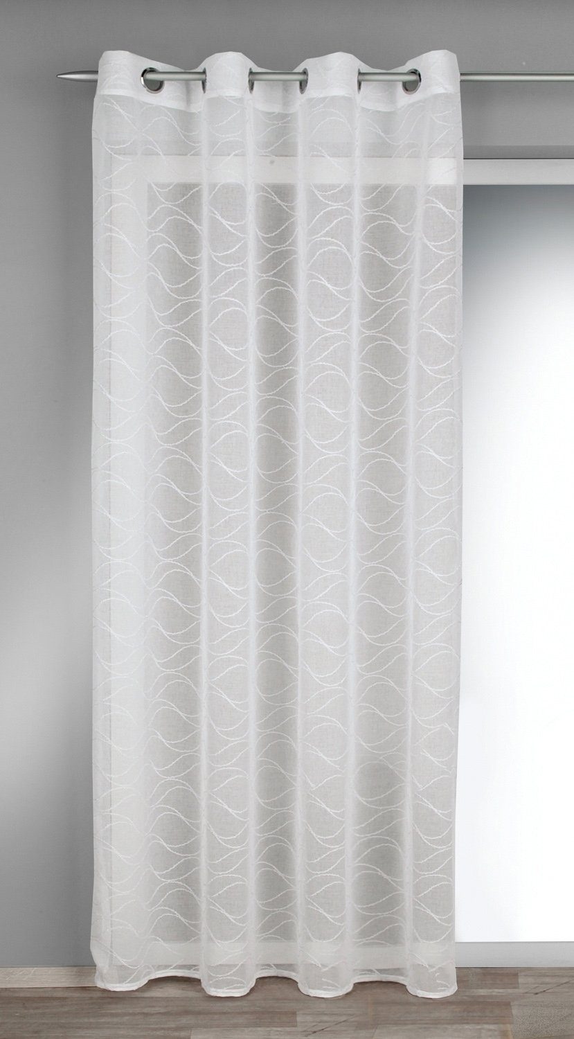 Vorhang Ösenvorhang ERIK, 245 Albani, halbtransparent Weiß, cm, Ösen, 135 cm, B L