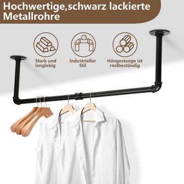 Randaco Kleiderstange 2St Garderobenstange Garderobe Halter Kleiderständer Wand Jackenhalter (Wandgarderoben, Garderobenstangen, 2 St., 2x Kleiderstange, 24 Haken, 16 Schrauben, 16 Kunststoffteile), Hohe Belastbarkeit bis 65kg,Einfache Installation, Hängend