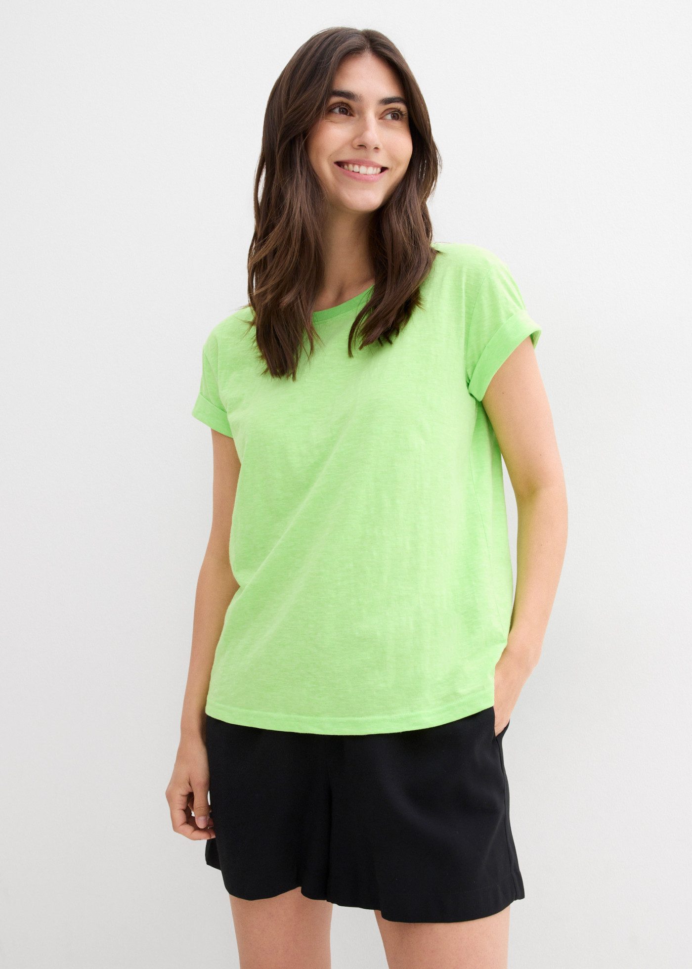 bonprix T-Shirt lockere, figurumspielende Passform, Kurzarm, Rundhalsausschnitt