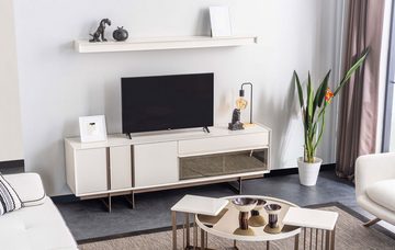 JVmoebel Wohnzimmer-Set Stilvolle Wohnwand Designer TV-Lowboard Moderne Regale Robuste Möbel, (2-St., Tv Lowboard/Regal), Made in Europa