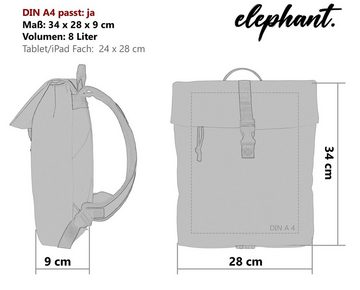 ELEPHANT Cityrucksack Takskal 12820 Damenrucksack wasserabweisend aus Plane, Rucksack Damen Handtasche iPad Tasche Geheimfach + Schlüsselbörse