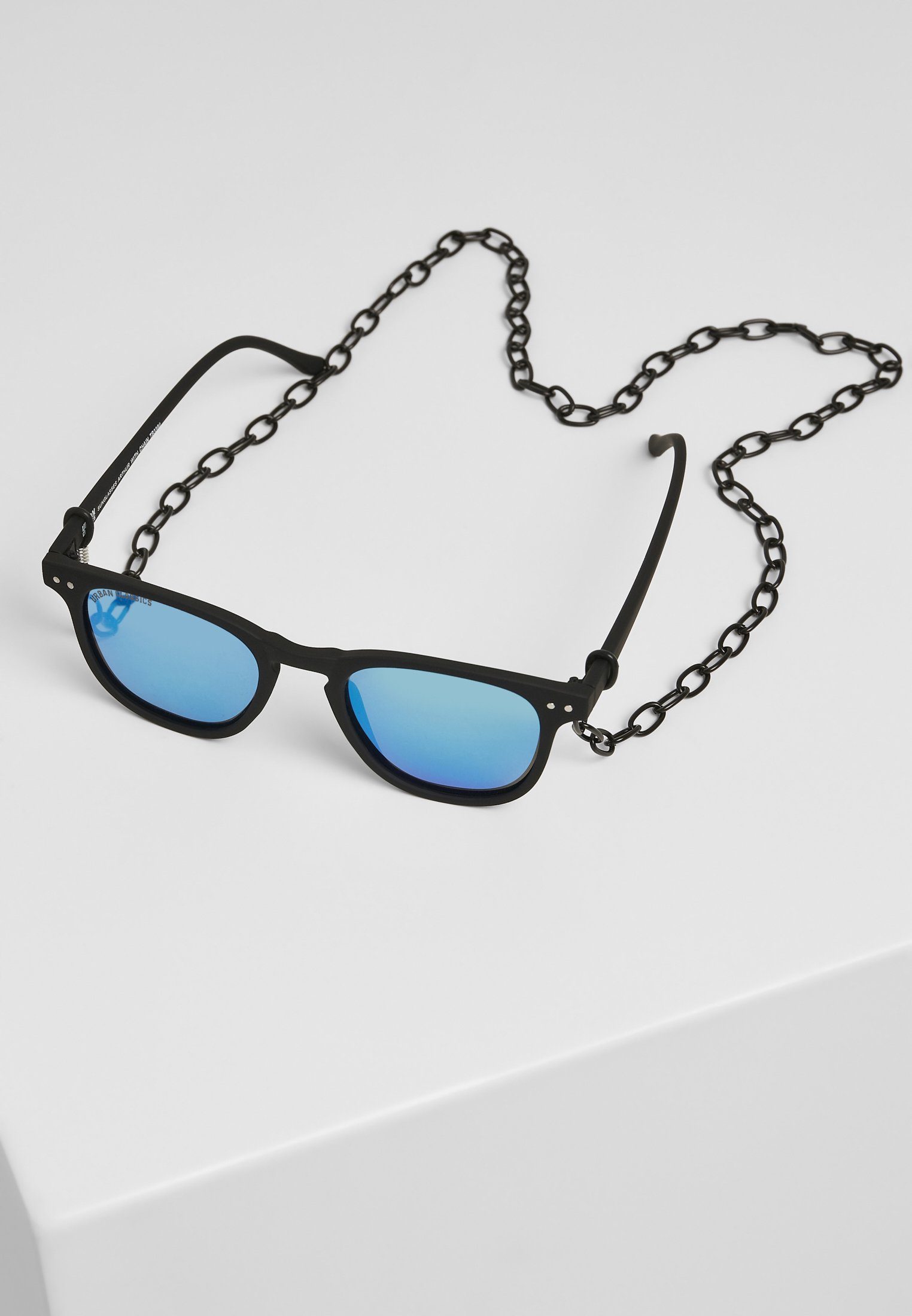 URBAN CLASSICS Sunglasses Unisex Arthur black/blue with Sonnenbrille Chain