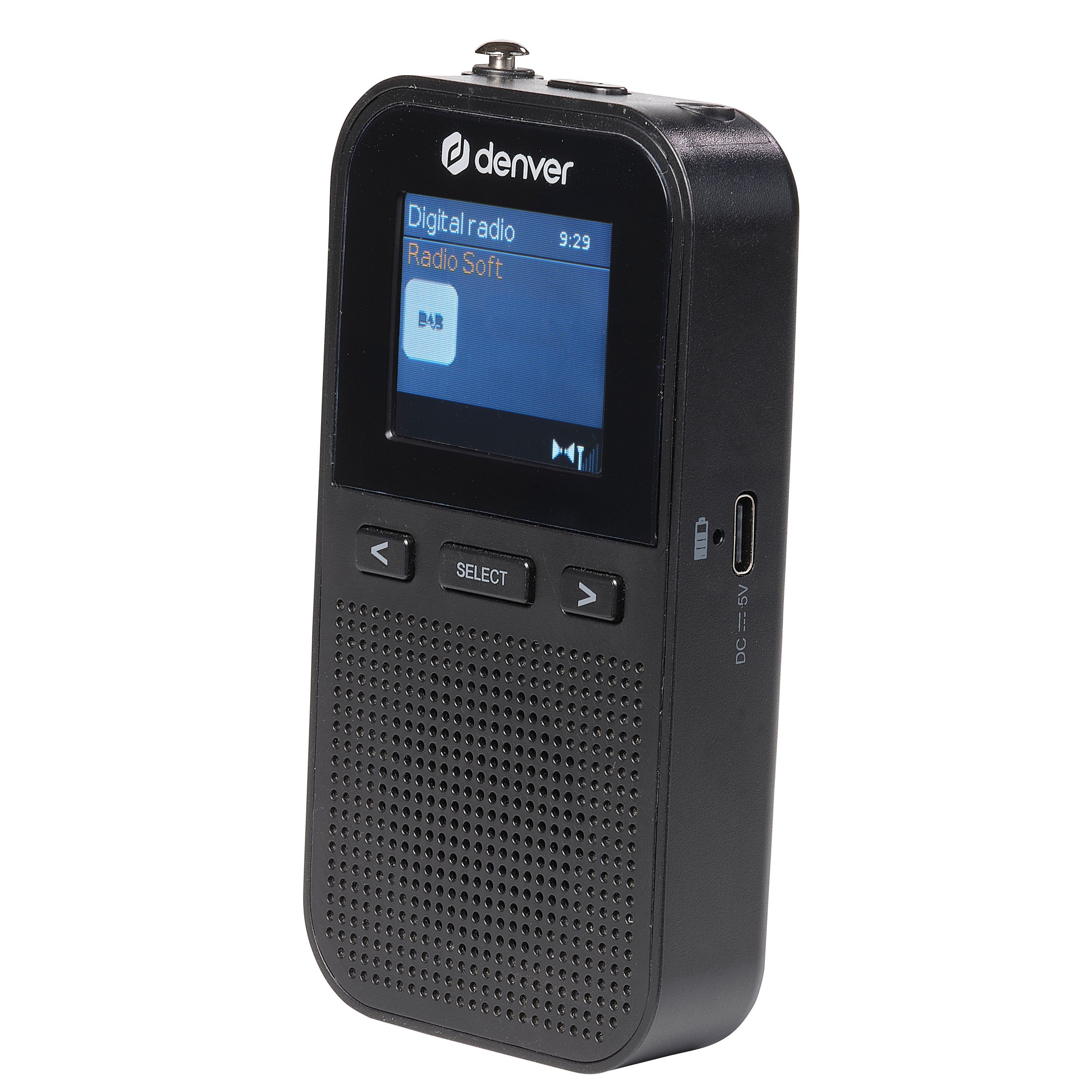 Denver DAH-126 Digitalradio (DAB) (DAB+, FM/UKW Radio, 1 W, Ausziehbare Teleskopantenne, kompakt & handliches Design)