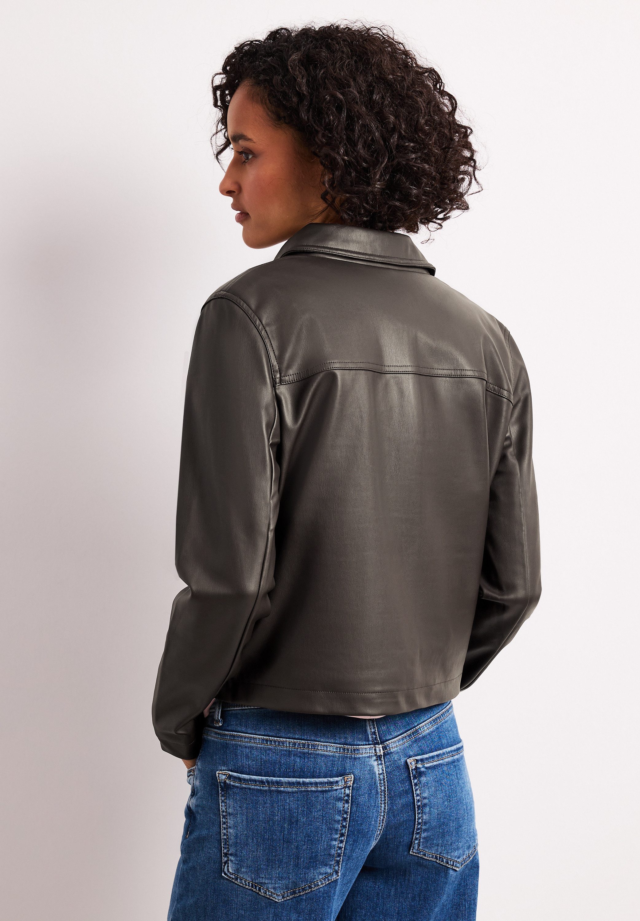 STREET ONE Blouson im Leder-Look mit Knöpfen