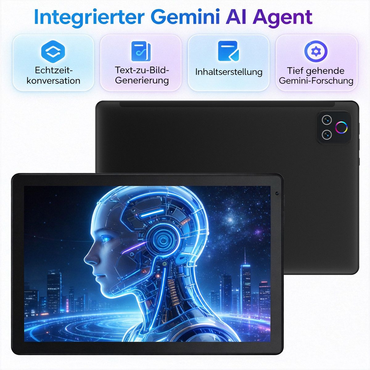 BUFO 10,1 Zoll, Octa-Core 4GB/6GB RAM+128GB, 1280x800 IPS HD, Android 15/16 Tablet (10", 128 GB, Android 16, WiFi 6)