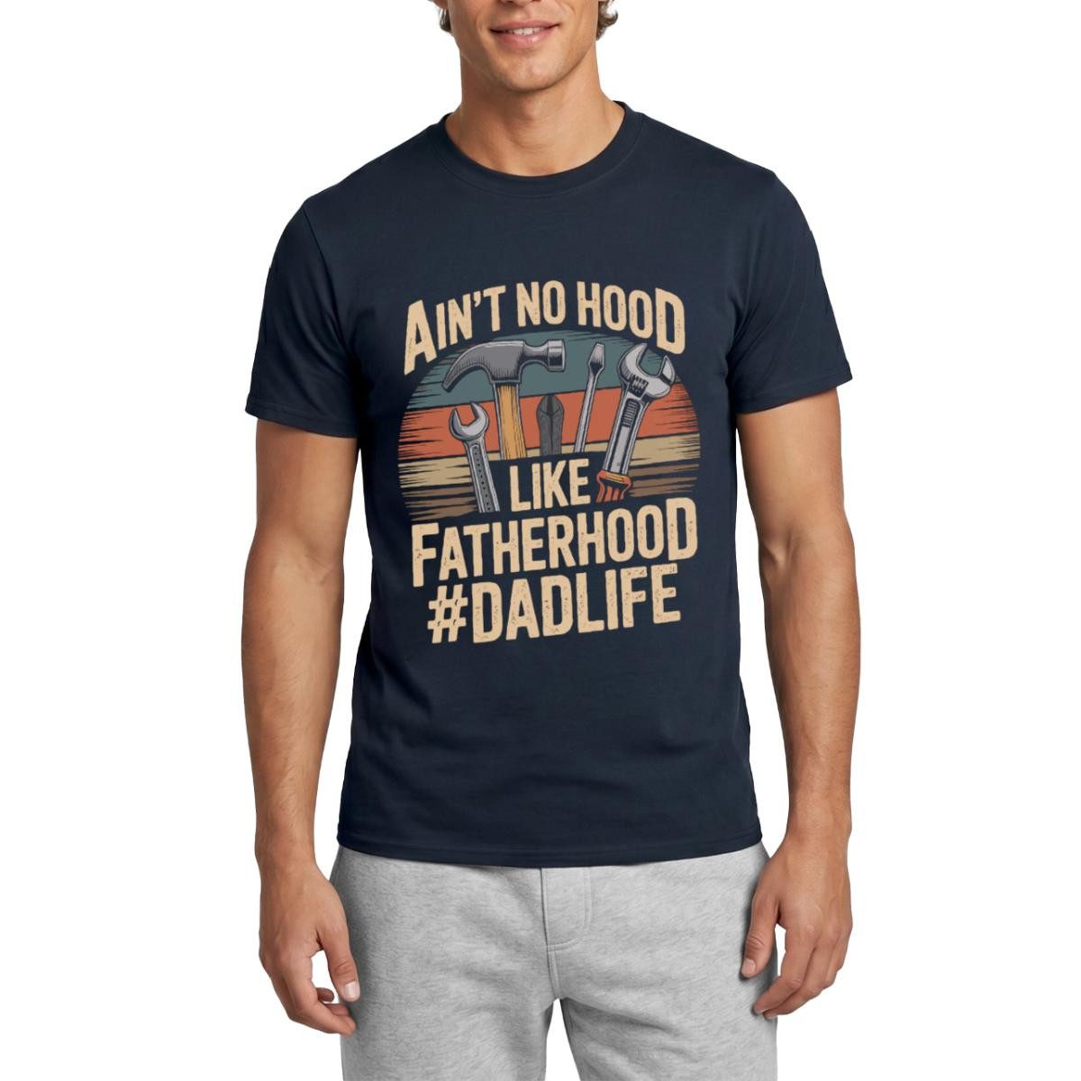 Spreadshirt T-Shirt Ain’T No Hood Like Fatherhood Dad Männer T-Shirt (1-tlg)