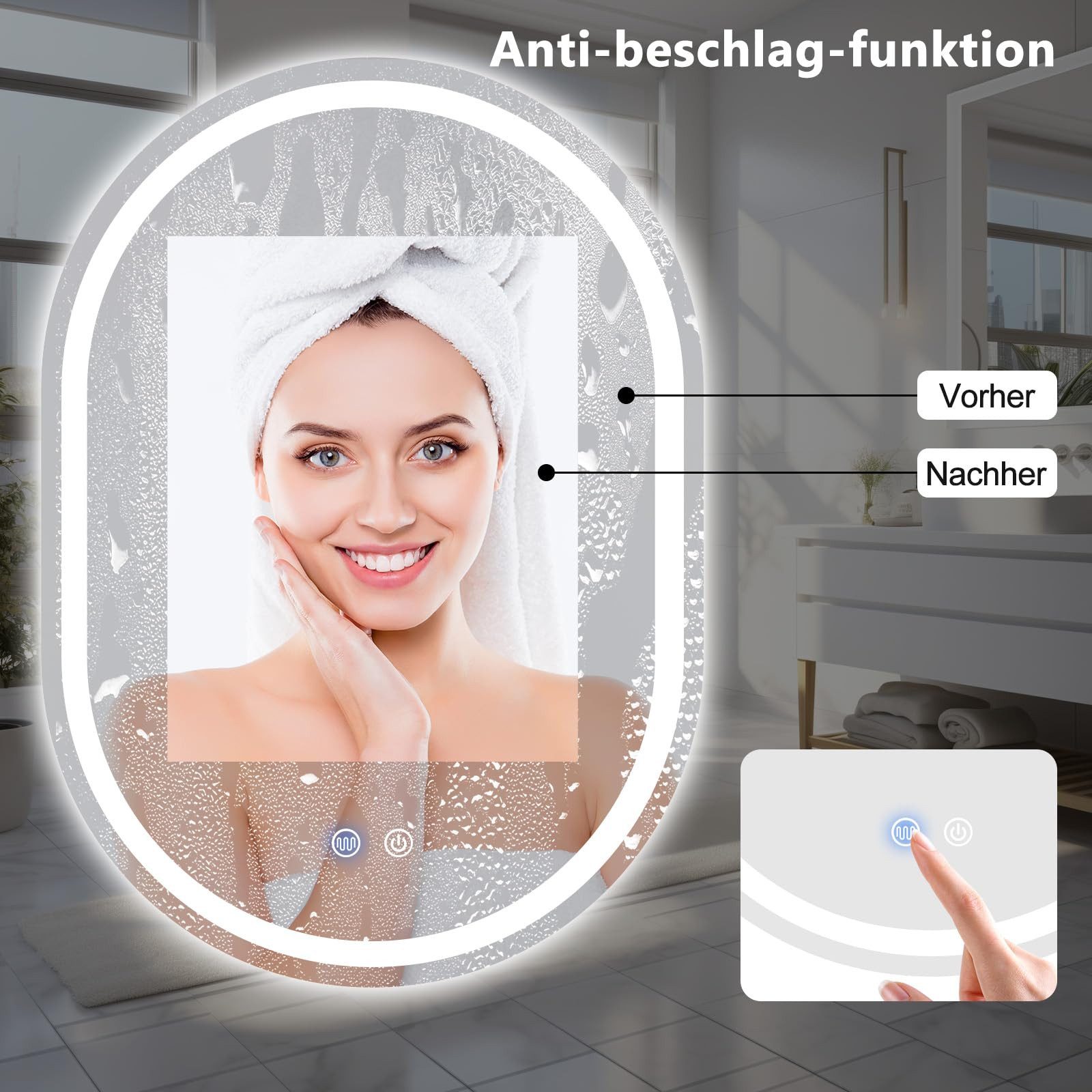 Youyijia Ganzkörperspiegel Badezimmer Wandspiegel Spiegel oval günstig online kaufen