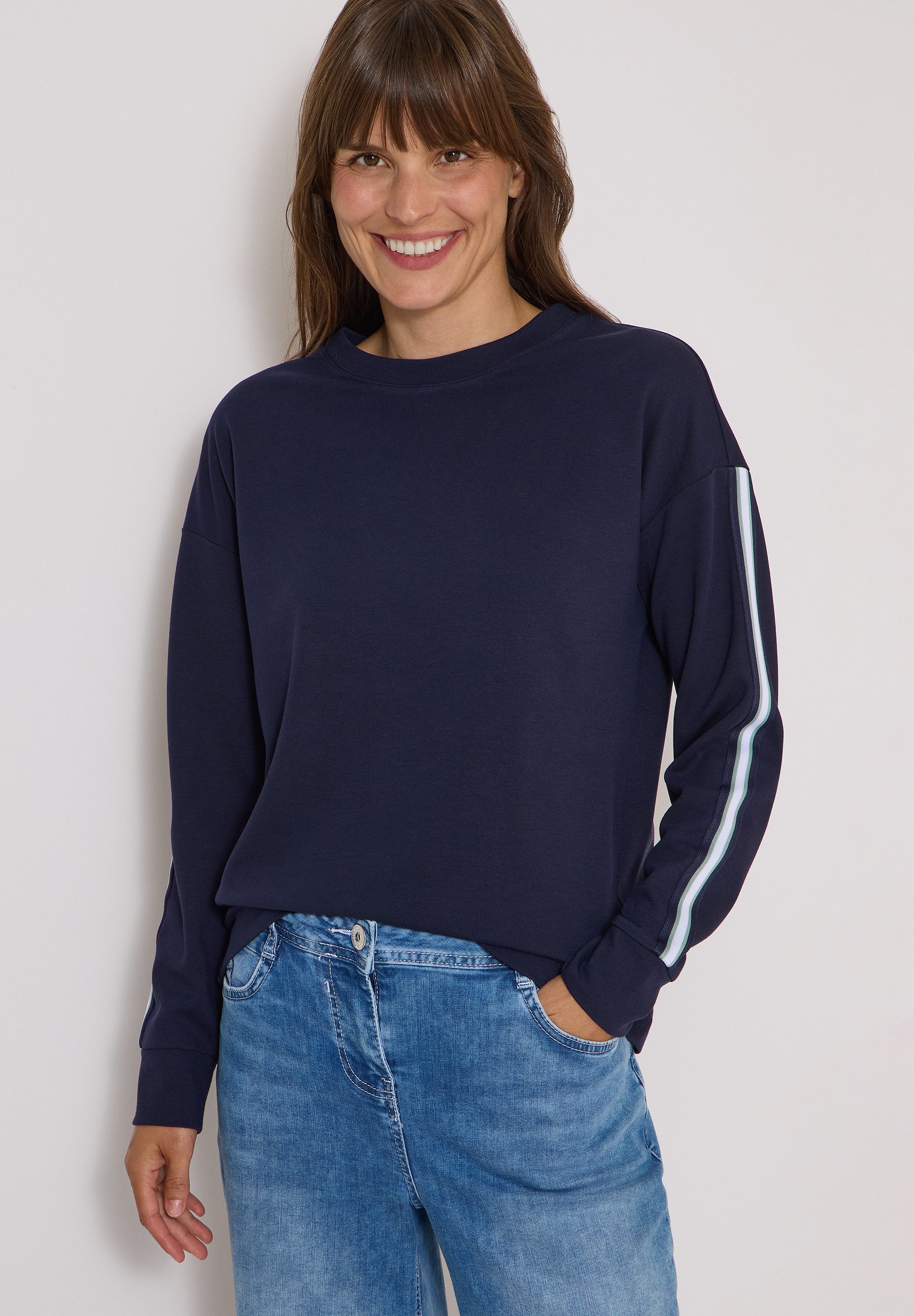 CECIL Sweatshirt mit Tape Detail am Ärmel