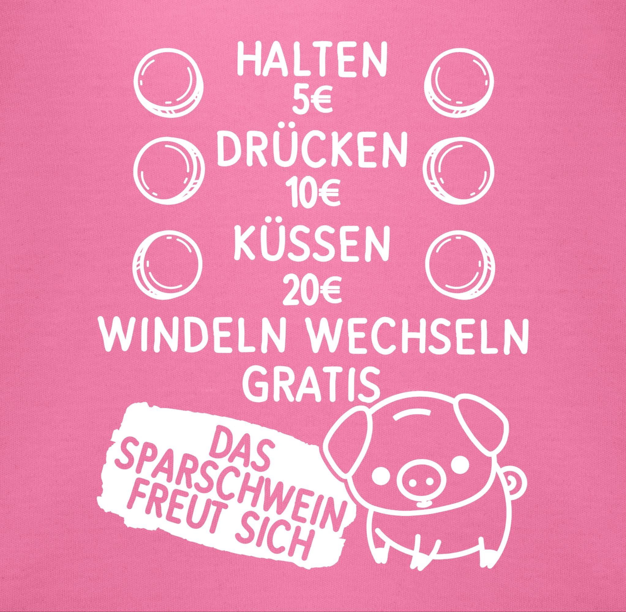 Shirtracer Lätzchen Preisliste mit weiß, Sparschwein 2 Baby - Pink Sprüche