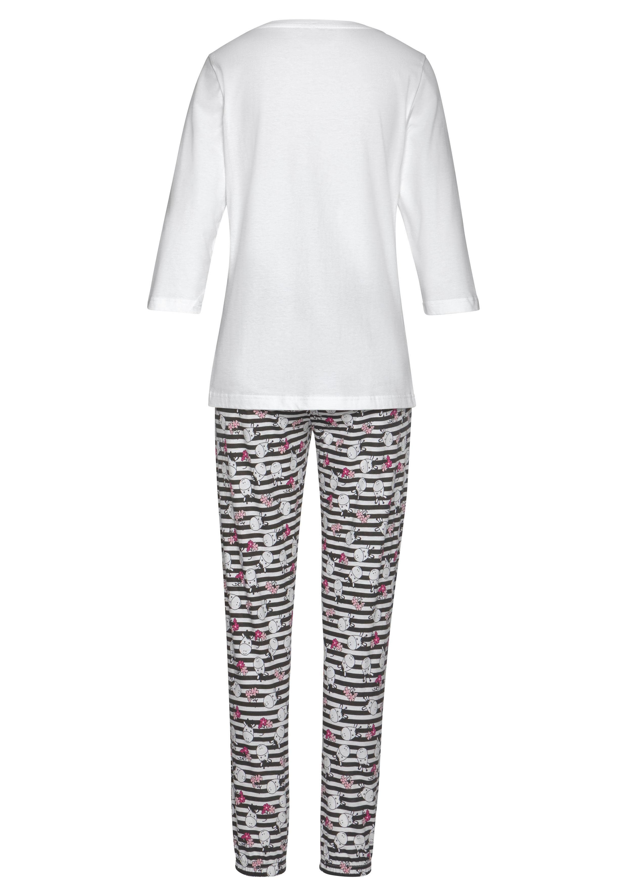 Vivance Dreams by Lascana Pyjama (Packung, 4 tlg., 2 Stück) mit verspieltem Tierprint