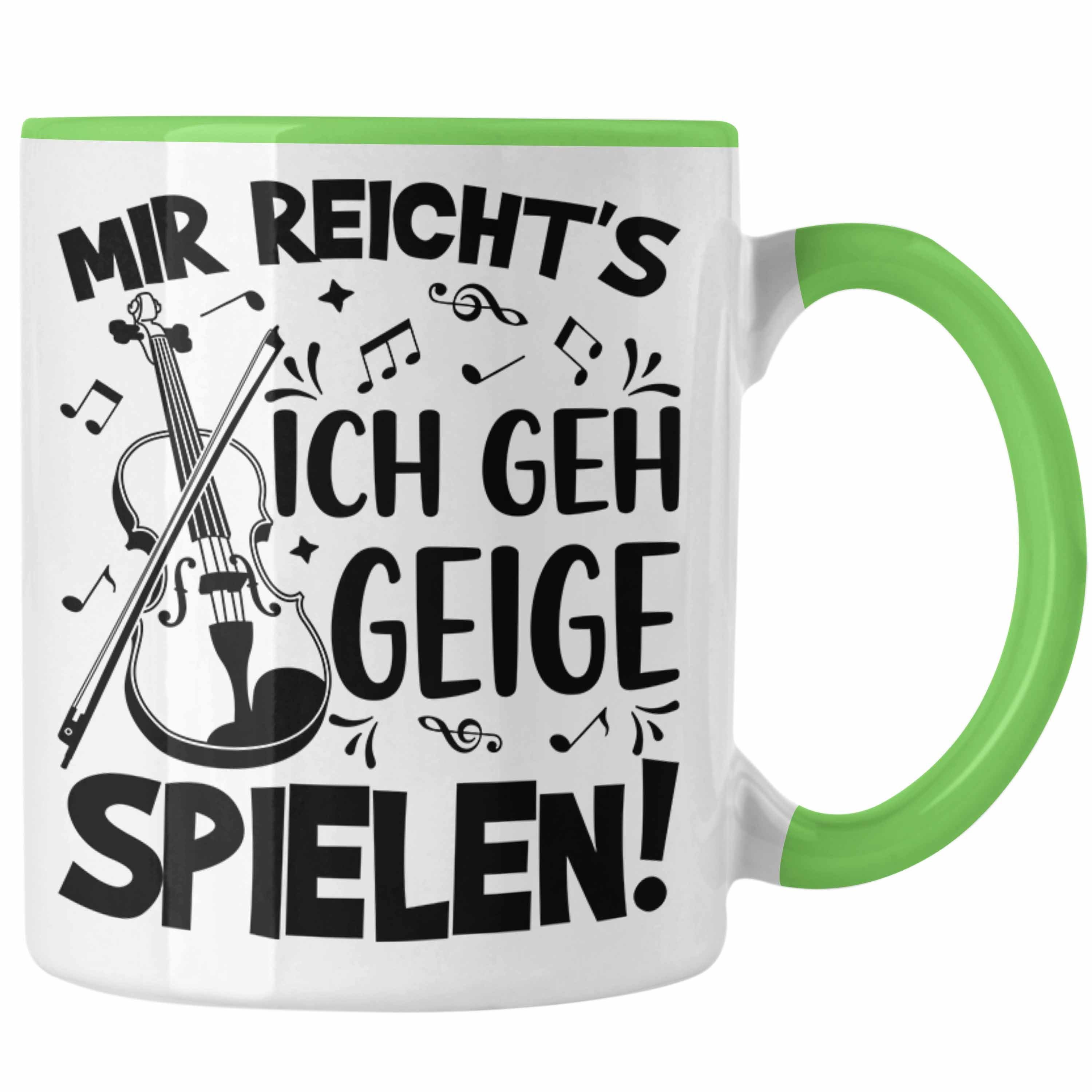 Spru Tasse Geigenspieler Geigenspielerin Trendation Grün Kaffee-Becher Geigen Geschenk Tasse