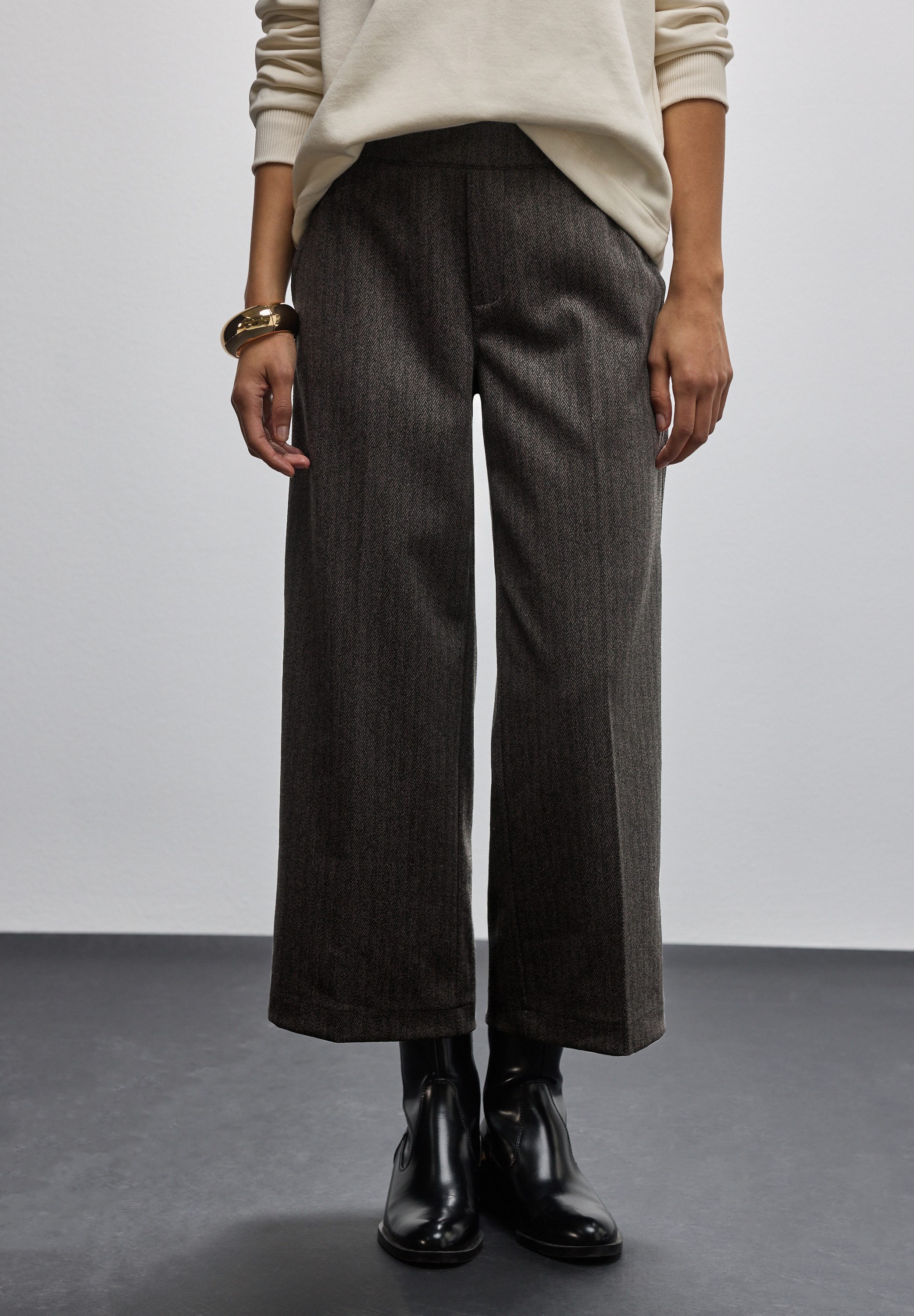 STREET ONE Culotte mit Fishbone Muster, günstig online kaufen