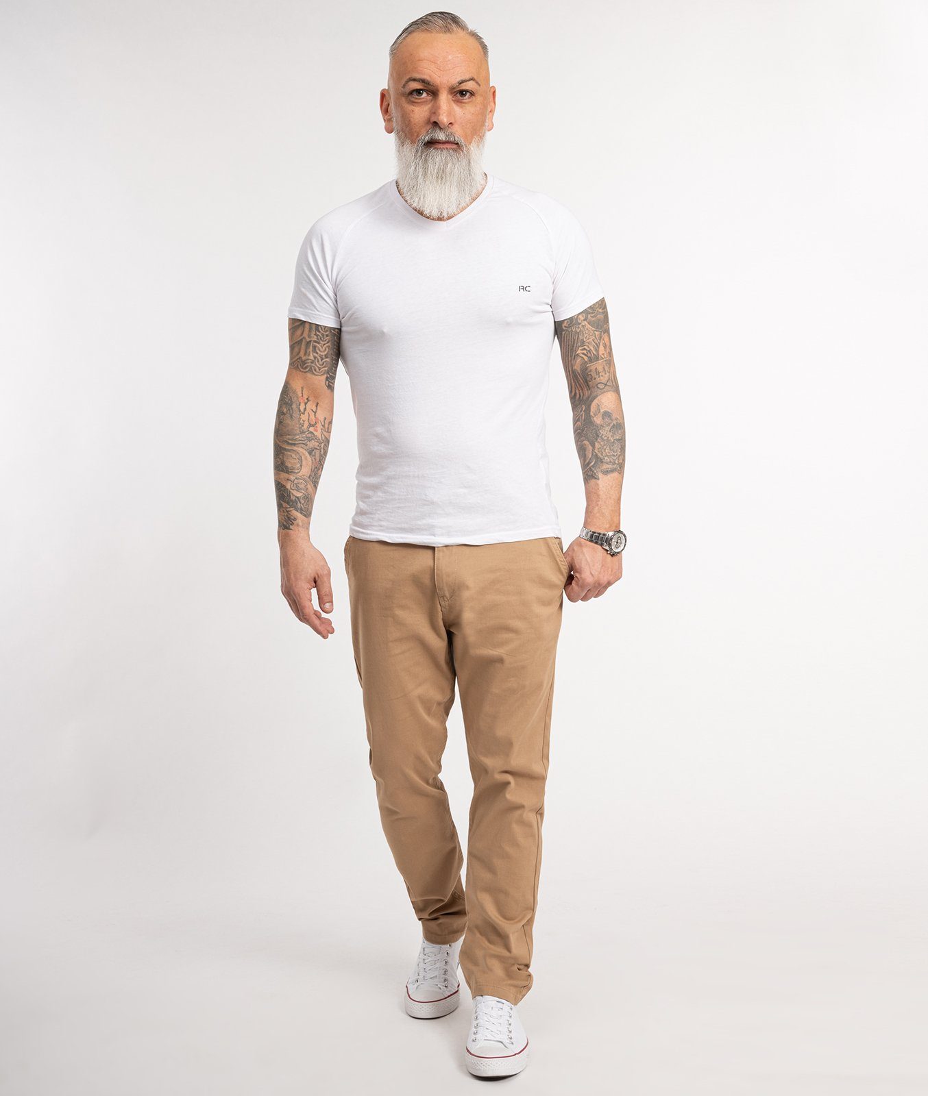 Indumentum Chinohose Herren Regular Fit Chinohose IR-506 auch in Größen Größen erhältlich, mit elastischem Bund