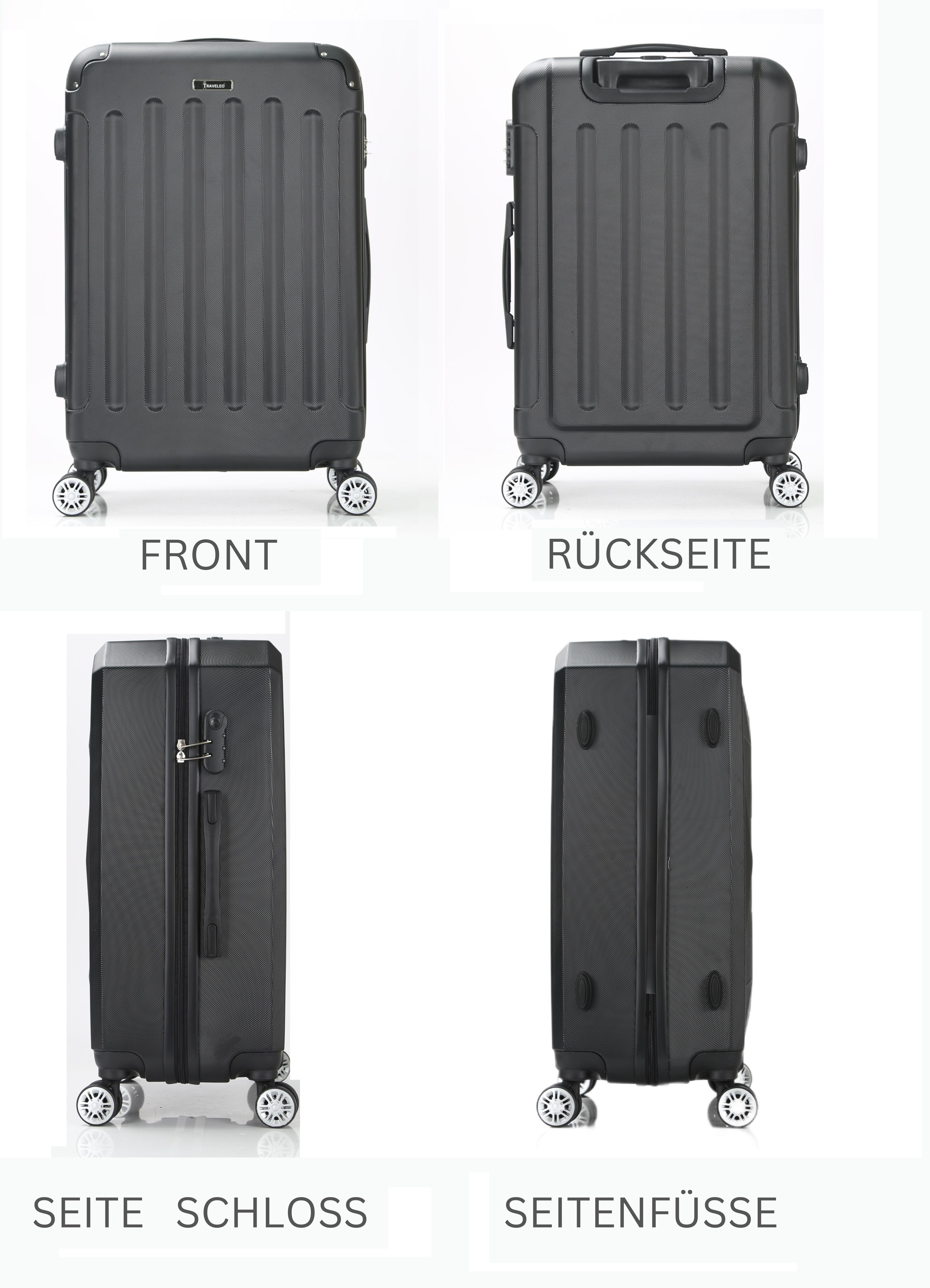 Urlaubskoffer Urlaub Reisekoffer Reisekoffer ABS Handgepäck 3 Rollkoffer Kofferset Rollen tlg., 360° Organizer teilig Reisen KESSMANN (Koffer-Set, Gepäckset Hartschalen Kofferset mit Set), Trolley 3 Koffer Rollen, Set groß, Leichtgewicht Hartschalenkoffer 4