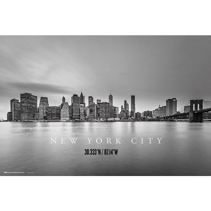 Grupo Erik Poster New York City Poster Skyline 30.333° N / 87.14° W 91 5 x 61 cm