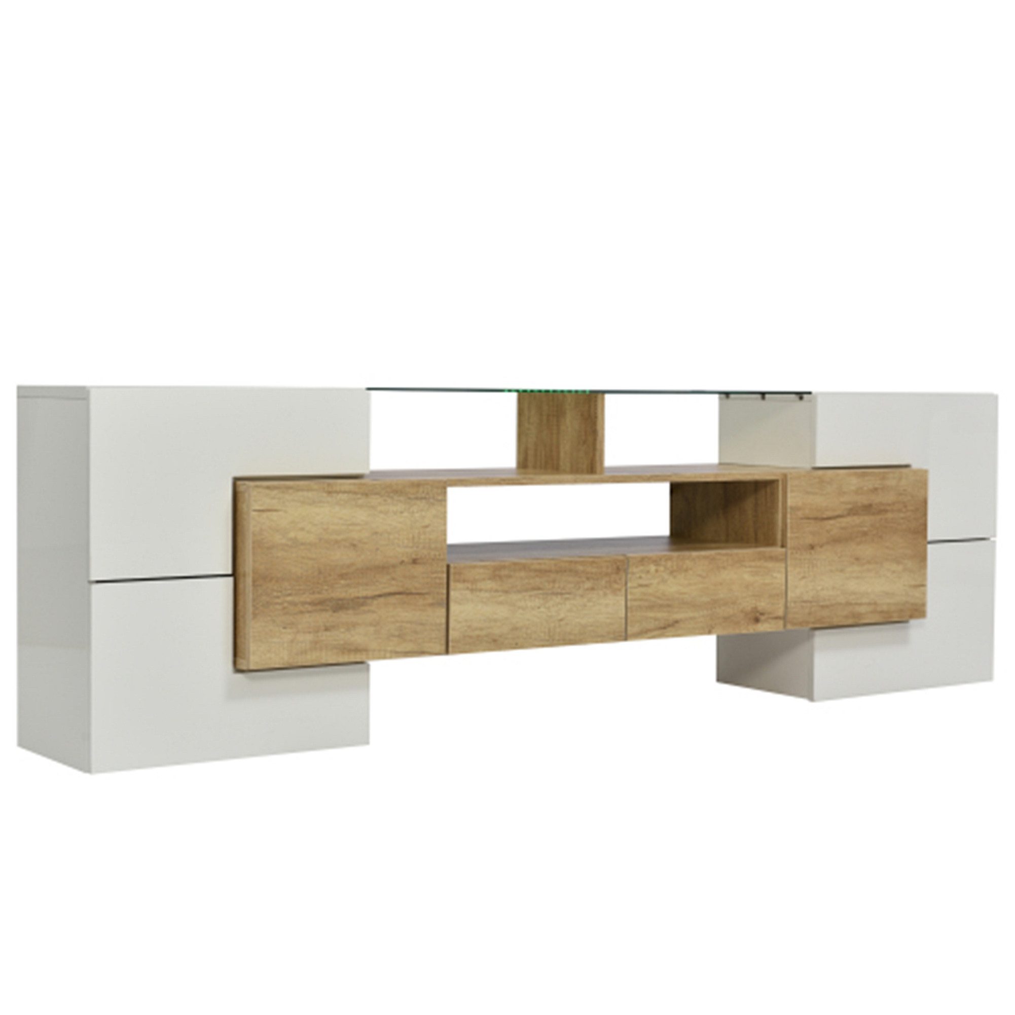 Celya TV-Schrank TV-Schrank, Lowboard,Weiß, 200 cm, günstig online kaufen