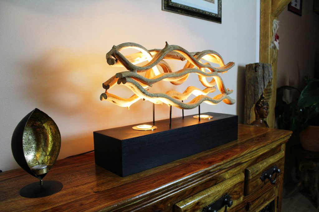 Kinaree LED Tischleuchte Lianen Holz Tischlampe CHUMPON, LED Spot, Nicht im Lieferumfang, Lianenholz, Naturprodukt, individuelle Einzelstücke