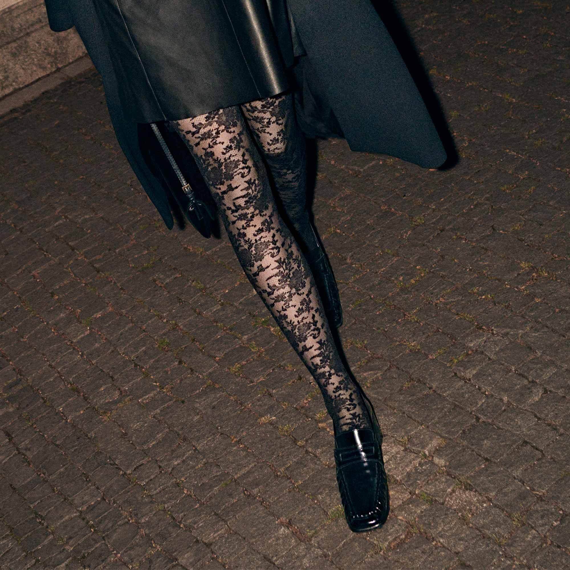 KUNERT Strumpfhose Floral Citynight 30 DEN (1 St) Strumpfhose in Spitzenoptik