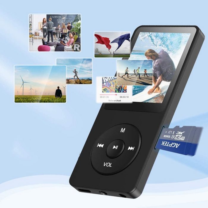 Devenirriche MP3 Player Bluetooth 5.0 Sport 32GB mit 1 5 Zoll TFT Farbbildschirm MP3-Player
