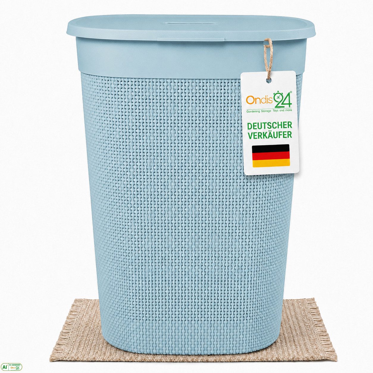 ONDIS24 Wäschebox Wäschekorb Filo aus Kunststoff 55 Liter, gut belüftet, neues italienisches Design, edle Verarbeitung