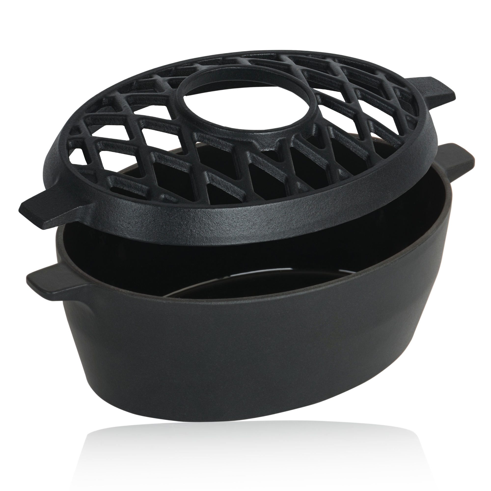 BBQ-Toro Luftbefeuchter Gusseisen Luftbefeuchter emailliert schwarz, 2,7 Li günstig online kaufen